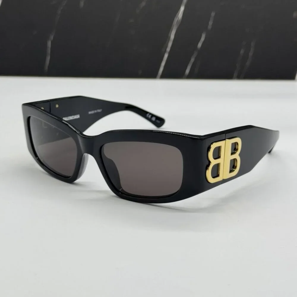 NEW BALENCIAGA BB0360S 005 UNISEX BLACK SUNGLASSES
